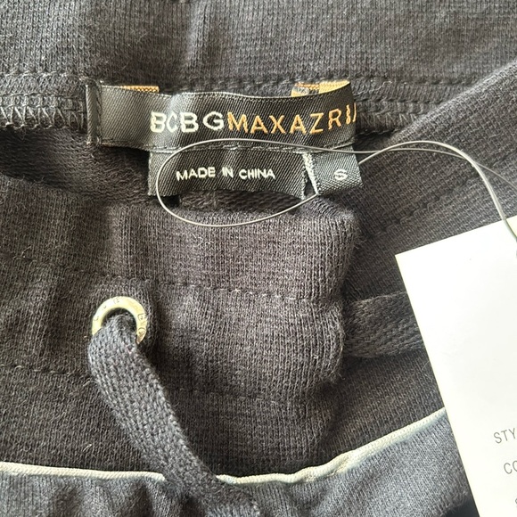 BCBG Max Azria Black track suit jacket and pants with floral Rhinestone Logo - Picture 15 of 16